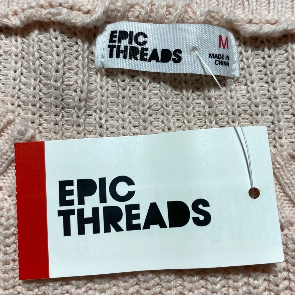 Epic Threads Girls Ombré Bow Sweater Crewneck‎ Stretchy Size M Bella Pink